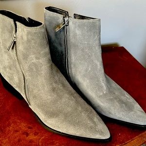 Brand new Marc Fisher grey suede booties